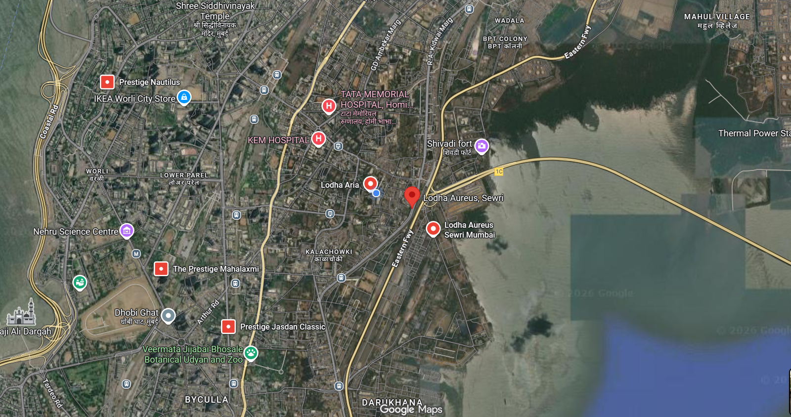Lodha Aureus Location Map